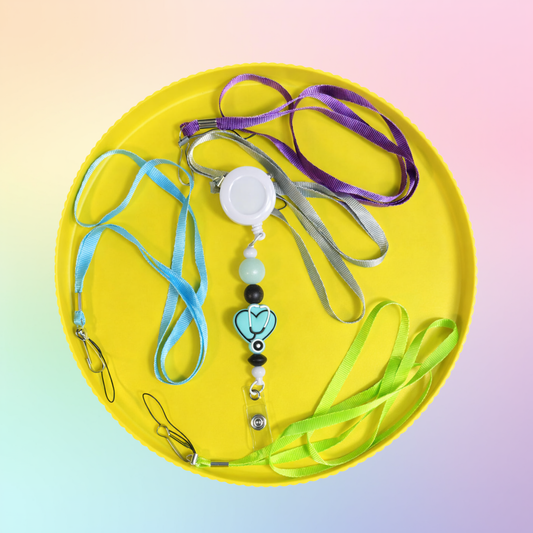 17" colorful nylon lanyard - add on for badge reel